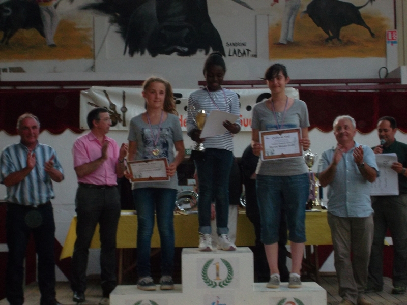 Podium Jeunes - Filles 1e Yolande Fransisco 2e Chloé Lacaze-Labadie 3e Marion Mendez-Sevin
